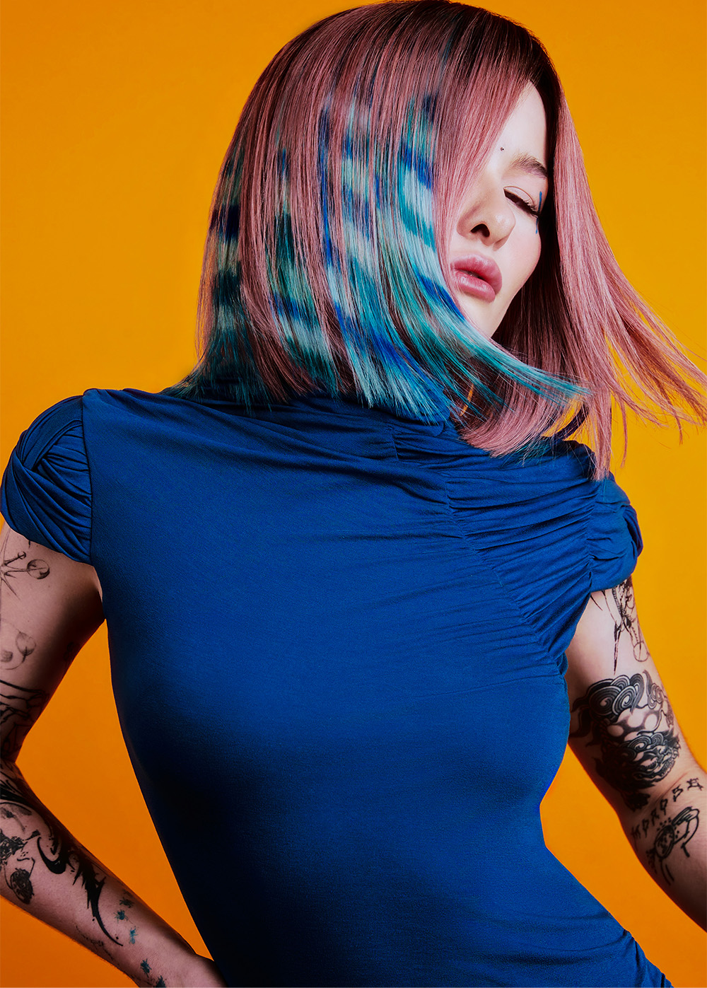 Creative Colour Pink and Blue Imprinting Peekaboo - Shae Tsiknaris & Chris Tsiknaris - Echosphere Collection